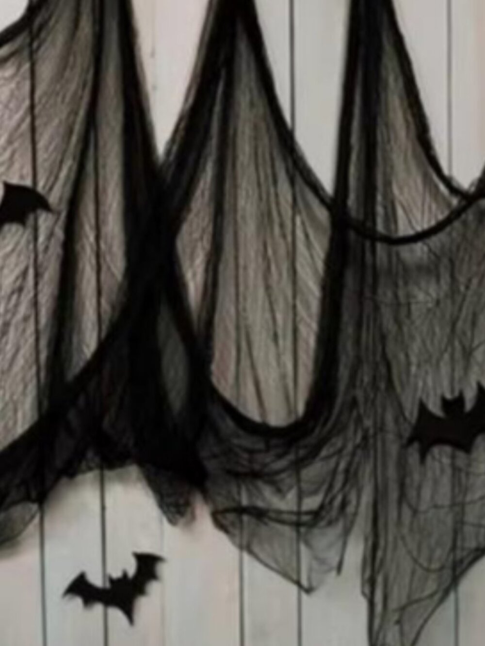 NWT Way To Celebrate Black Creepy Gauze Decor Cloth 65x84 (Pack of 2)